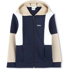 Kids' Tri-Colour Zipped Hoodie - Navy