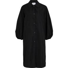Vila Vidiscover Ballongärmar Trenchcoat - Svart