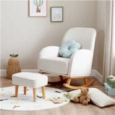 Babymore Freya Nursing Chair With Stool Cream