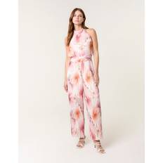 Pink Jumpsuits & Overalls Blue Vanilla Pleated Halter Neck Floral Jumpsuit - Pink