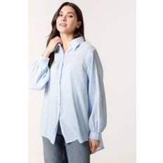 Shirts Blue Vanilla Diamante Detailed Classic Shirt -