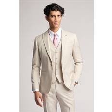 Beige - Men Suits Ted Baker Slim Fit Turner Stone Sharkskin Suit Jacket - Beige
