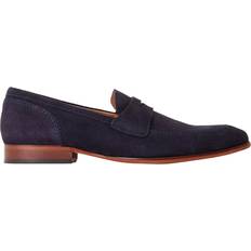 Men Loafers Base London Bruno Suede Penny Loafers - Navy