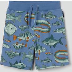 Polarn O. Pyret Fish Print Kids Jersey Shorts - Blue
