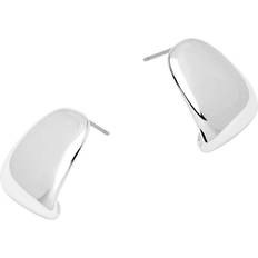 Silver Plated Earrings Jon Richard Polished Curved Earrings - Silver