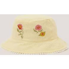 Yellow Bucket Hats Children's Clothing Monsoon Baby Floral Embroidered Bucket Hat - Lemon