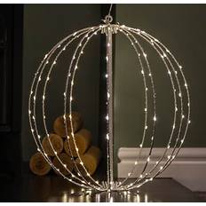 Christmas Tree Ornaments Samuel Alexander 30cm White Metal Folding Ball with 108 Warm White LEDs Christmas Tree Ornament