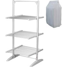 Alivio 3 Tier Electric Heated Foldable Clothes Airer with Cover - Silver