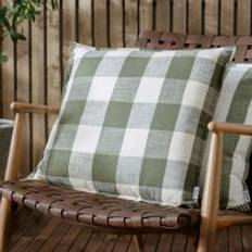 Chair Cushions Yard Chesil Check Cotton Outdoor 50cm x 50cm Filled Cushion Moss - Chair Cushions Green