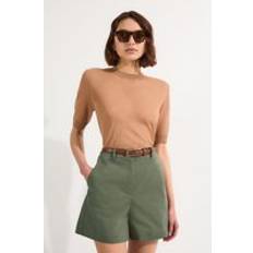 Karen Millen Trousers & Shorts Karen Millen Cotton High Waisted Woven City Short - Grey