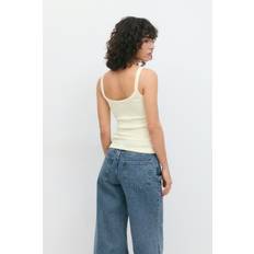Dam - Gula Linnen Gina Tricot Basic Rib Singlet Linnen - Gult
