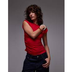 Red Tank Tops & Other Stories Jersey Tank Top With Ruche Red