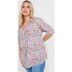 Pink Blouses Yours Floral Print Tie Neck Blouse - Pink
