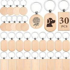 Temu 30pcs Wooden Keychain Blanks - Laser Engraving