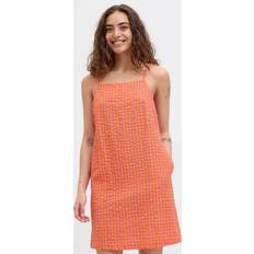 JJXX Seersucker Low Back Mini Dress - Pink Orange