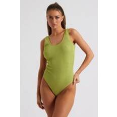 Swimsuits Womens Wave Textured Swimsuit - Olive