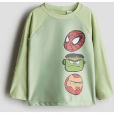 Gröna UV-tröjor Barnkläder H&M Badtröja Med UPF 50 Och Tryck - Ljusgrön/Spidey