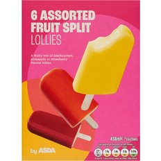 Fruit Ice Cream Asda Assorted Fruit Splits Lollies 7.3cl 6pcs 1pack