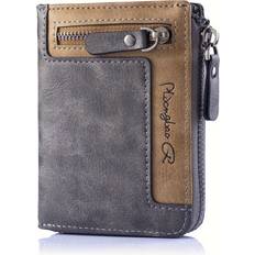 Temu Men's Retro Short Wallet - Multifunctional Fashion Zipper