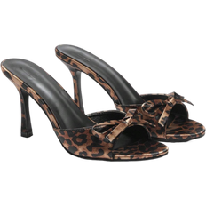 Shein Brown PU Womens Mule Pointed Toe High Heel Sandals Elegant Sandals