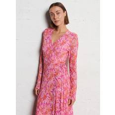 Fabienne Chapot Natty Floral Mesh Midi Dress - Pink/Orange