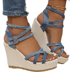 Shein New Thick Heel Wedge Sandals For Women Fashionable Daily Versatile Waterproof Shoes With Ankle Strap