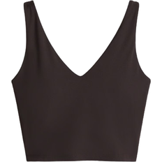 Recycled Fabric Bras H&M Light Support Yoga Bra with SoftMove - Dark Brown