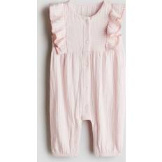 Playsuits Children's Clothing H&M Frilled Muslin Romper Suit - Pink