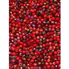Shein 480pcs/Pack 0.4cm Red Flat Glass Beads For DIY Jewelry Making, Accessories For Rings, Bracelets, Necklaces, Earrings, Anklets