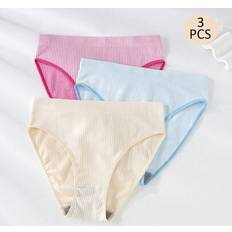 Polyester Knickers Children's Clothing Shein Solid Color Minimalist Panties For Teenage Girls - Casual Daily Wear