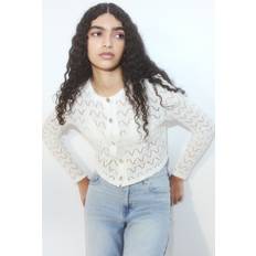 White Cardigans H&M Cream Pointelle Knit Cardigan -