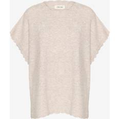 Grå Ponchos & Kapper Cream Pullover Dammi Poncho - Lysegrå