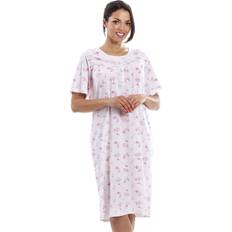 Pink Nightgowns Camille Lightweight 100% Cotton Short Sleeve Summer Nightdress - Pink
