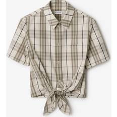 Shirts Burberry Cropped Check Cotton Shirt - Grey