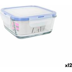 Transparent Food Containers LAV Hermetic Blue Transparent Lunch Box 0.72 l 12 Units Food Container