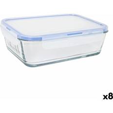 LAV Hermetic Grey Transparent Lunch Box 1.9L 8 Pack Food Container
