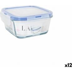 LAV Hermetic Blue Transparent Lunch Box 375 ml Set of 12 Units Food Container