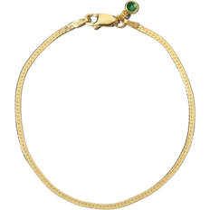 Ani Jewels Herringbone Bracelet - Gold/Green