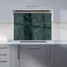 Green Splash Guards Warren Reed Deep Green Quartz Effect Glass Splashback 65 x 90 cm Splash Guard