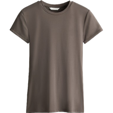 H&M Fitted T-shirt - Dark Greige