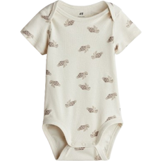 H&M Mönstrad Body Med Kuverthals - Ljusbeige/Sköldpaddor