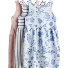 H&M Blå 3-Pack Bomullsklänning Med Tryck - Blå/Mönstrad