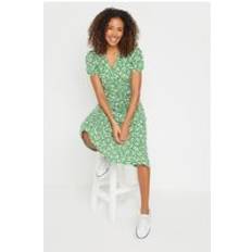 M&Co Ditsy Floral Wrap Dress - Green