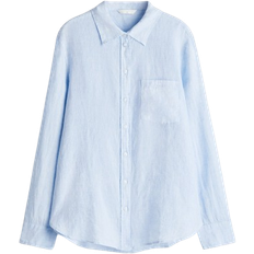 Linne Överdelar H&M Linen Shirt - Light Blue