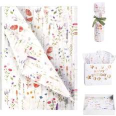 Paper Gift Wrapping Papers Shein Floral Tissue Paper 10 Sheets Vintage Purple Lavender