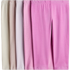 H&M Cotton Capri Leggings 5-Pack - Pink
