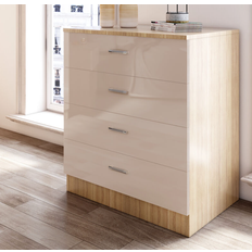 Elegant Modern Cream/Oak Chest of Drawer 60x68.5cm