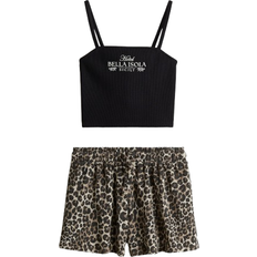 H&M 2-Piece Strappy Top And Shorts Set - Black