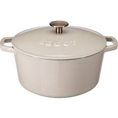 Sabor Støpejernsgryte 4,4L Warm Grey med lokk 4.4 L 24 cm
