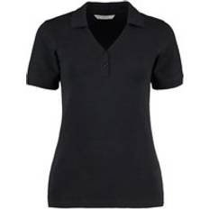 Stretch Polo Shirts Kustom Kit Sophia Comfortec V Neck Polo Shirt - Black